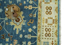 Hand knotted Blue and Beige 8x10 Traditional Oushak wool area rug by The Rug Decor