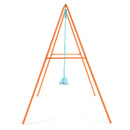 Outdoor Kids Swing Set with Heavy-Duty Metal A-Frame and Ground Stakes-Orange