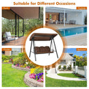 Outdoor 3-Seat Porch Swing with Adjust Canopy and Cushions by LJGDeals