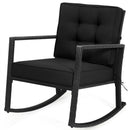 Patio Rattan Rocker Outdoor Glider Rocking Chair Cushion Lawn by LJGDeals