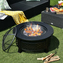 Outdoor Fire Pit with BBQ Grill and High-temp Resistance Finish by LJGDeals