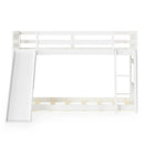Twin over Twin Bunk Wooden Low Bed with Slide Ladder for Kids by LJGDeals