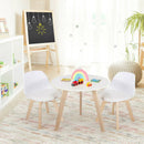 Modern Kids Activity Play Table and 2 Chairs Set with Beech Leg Cushion-White by LJGDeals