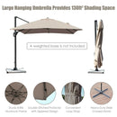10 x 13 Feet Rectangular Cantilever Umbrella with 360¬∞ Rotation Function-Brown by LJGDeals