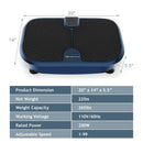 Mini Vibration Fitness Plate Machine with Remote Control and Loop Bands-Blue by LJGDeals