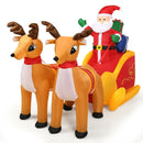 7.5 Feet Waterproof Outdoor Inflatable Santa with Double Deer and Sled by DirectDeals