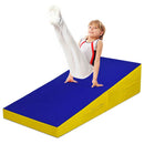 Folding Incline Mat Slope Cheese Gymnastics Gym Exercise Yellow by LJGDeals