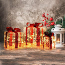 3 Pieces Christmas Lighted Gift Boxes Decorations with 60 LED Lights for Indoor and Outdoor by LJGDeals