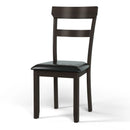 Set of 2 Dining Chairs With Rubber Wood Frame and Upholstered Faux Leather Seat by LJGDeals