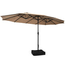 15 Feet Double-Sided Twin Patio Umbrella with Crank and Base by LJGDeals