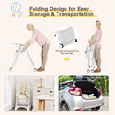 Baby Convertible Folding Adjustable High Chair with Wheel Tray Storage Basket by LJGDeals