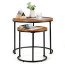 Set of 2 Modern Round Stacking Nesting Coffee Tables for Living Room by LJGDeals