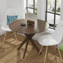 36 Inch Round Wood Dining Table with Intersecting Pedestal Base by LJGDeals