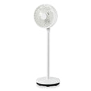 9 Inch Portable Oscillating Pedestal Floor Fan with Adjustable Heights and Speeds-White by LJGDeals