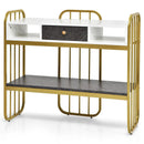 Console Table with Drawer Storage Shelf Wide Tabletop-White by LJGDeals