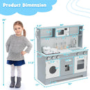 Pretend Play Kitchen Wooden Toy Set for Kids with Realistic Light and Sound by LJGDeals