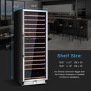 154-Bottle Freestanding Wine Cooler Refrigerator Dual Zone Wine Cellar with Dual Temperature Control-Silver by LJGDeals
