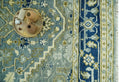 Antique look Gray, Olive and Blue 8x10 Traditional Heriz Hand Knotted wool Rug by The Rug Decor