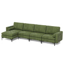 Modular L-shaped 4-Seat Sectional Sofa with Reversible Chaise and 2 USB Socket by DirectDeals