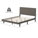 Queen Size Upholstered Bed Frame with Tufted Headboard by LJGDeals