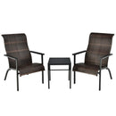 3 Pieces Patio Rattan Bistro Set with High Backrest and Armrest by LJGDeals