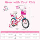 16 Inch Kids Bike with Training Wheels and Storage Basket by LJGDeals