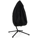 Patio Hanging Egg Chair with Stand Waterproof Cover and Folding Basket-Gray