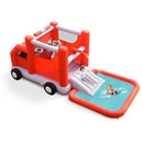 Fire Truck Themed Inflatable Castle Water Park Kids Bounce House without Blower by LJGDeals