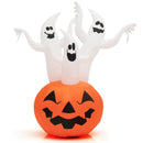 6 Feet Inflatable Halloween Ghosts with Pumpkin Decor and Rotating Lamp by LJGDeals