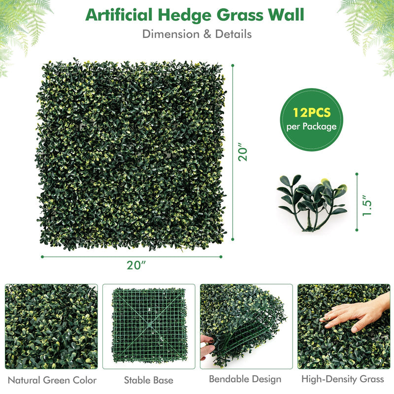 12 Pieces Artificial Peanut Leaf Hedges Panels, photo 4 of 8