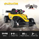 12V Kids Ride on Electric Formula Racing Car with Remote Control-Yellow
