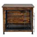 Wooden Dog Crate Furniture with Tray and Double Door-Brown by LJGDeals