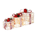 Set of 3 Christmas Lighted Gift Boxes Decorations with Red Bowknots by LJGDeals