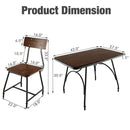 43 x 27.5 Inch Industrial Style Dining Table with Adjustable Feet-Rustic Brown by LJGDeals