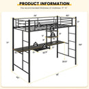 Twin Size Loft Bunk Bed with Desk Storage Shelf and Full Length Ladders-Black by LJGDeals