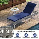2 Pieces Patio Chaise Lounge Chair with 6-Level Adjustable Backrest and Headrest for Poolside-Navy by LJGDeals