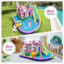 9-in-1 Inflatable Sweet Candy Water Slide Park with 680W Blower by LJGDeals