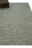 Custom Made Beige Modern Contemporary Hand Knotted Wool Area Rug