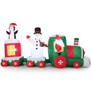 11.5 FT Christmas Inflatables Train Blow Up Santa Claus Driving Train by LJGDeals