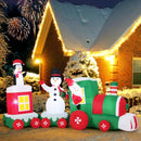 11.5 FT Christmas Inflatables Train Blow Up Santa Claus Driving Train by LJGDeals