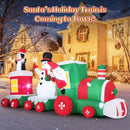 11.5 FT Christmas Inflatables Train Blow Up Santa Claus Driving Train by LJGDeals