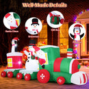 11.5 FT Christmas Inflatables Train Blow Up Santa Claus Driving Train by LJGDeals