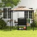 11 x 5 FT Grill Gazebo with Side Awning and Double-Tiered Top by LJGDeals