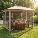 11.5 x 11.5 FT Pop-up Canopy Instant One-Person Setup with Mesh Screen Netting by LJGDeals