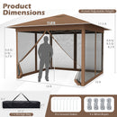 11.5 x 11.5 FT Pop-up Canopy Instant One-Person Setup with Mesh Screen Netting