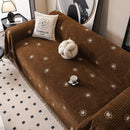 Chenille Camellia Floral Sofa Throw Cover Couch Blanket with Striped Jacquard by Slipcover KAS™
