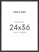 24x36 in, Set of 4, Black Oak Frame
