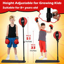 Kids Punching Bag with Adjustable Stand and Boxing Gloves