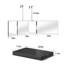 3 Way Mirror with LED Lights for Hair Cutting, 360 Degree Trifold Mirror with Height Adjustable Hooks