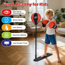 Kids Punching Bag with Adjustable Stand and Boxing Gloves by LJGDeals